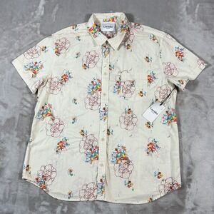 Corridor NYC Mens 2XL Natural Embroidered Bouquet Hawaiian Art Shirt NWT